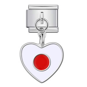 Japan Flag Heart Pendant