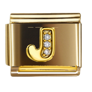 Gold Letter J with Clear Accents