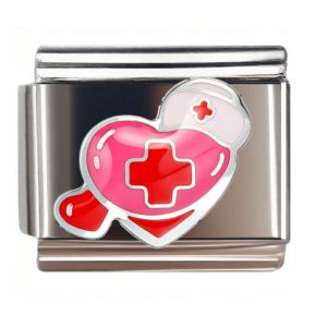 Pink Nurse Heart Emblem