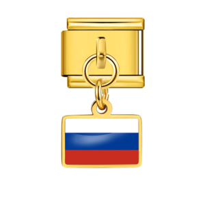 Gold Russia Flag Pendant