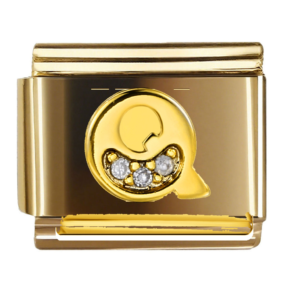 Gold Letter Q with Clear Accents