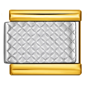 Silver Basket Weave Gold Link