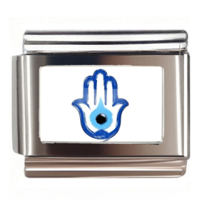 Blue Outline Hamsa Eye