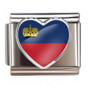 Liechtenstein Flag Silver Heart
