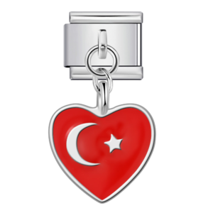 Turkey Flag Heart Pendant