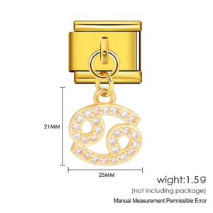 Gold Cancer Symbol Pendant