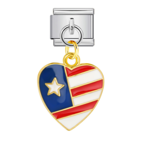 Patriotic Flag Heart Pendant