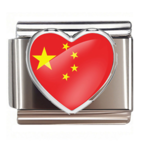 China Flag Heart Link