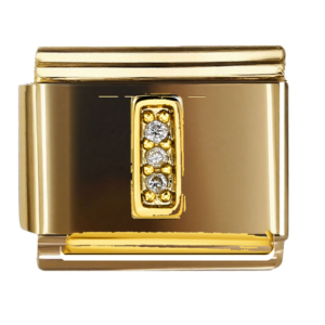 Gold Letter I with Clear Accents