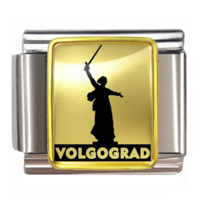 Gold-panel Volgograd Statue Silhouette