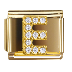 Full Clear-accent Gold Letter E