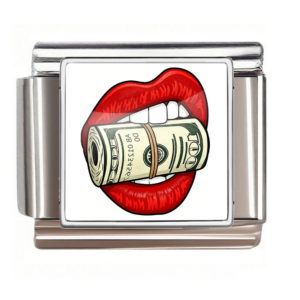 Silver Red Lips Money Roll