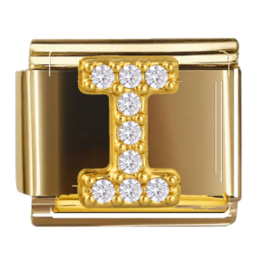 Clear Inset Gold Letter I