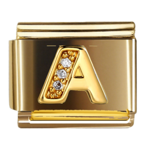 Gold Letter a with Clear Accents