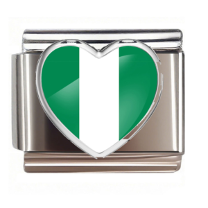 Nigeria Flag Heart