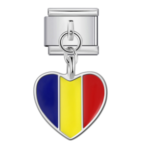 Romanian Flag Heart Pendant