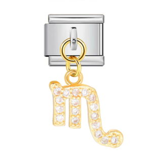 Gold Scorpio Symbol Silver Link Pendant