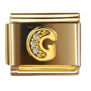 Gold Letter G with Clear Accents