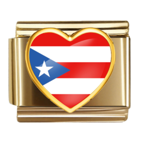 Puerto Rico Flag Heart Link