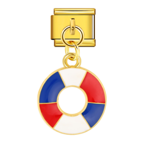 Red White Blue Life Ring Pendant
