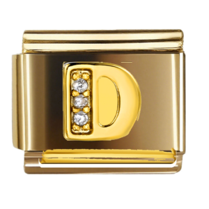 Gold Letter D with Clear Accents