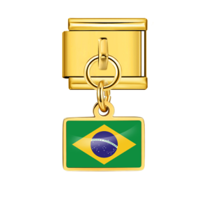 Gold Brazil Flag Pendant