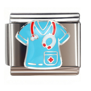 Blue Medical Scrub Top