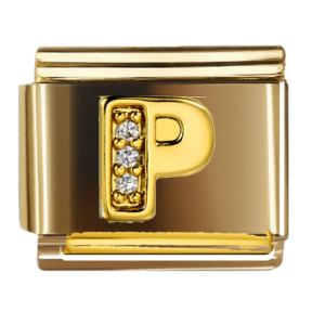 Gold Letter P with Clear Accents