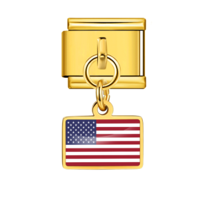 Gold United States Flag Pendant