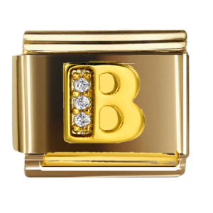Gold Letter B with Clear Accents