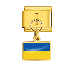 Gold Ukraine Flag Pendant