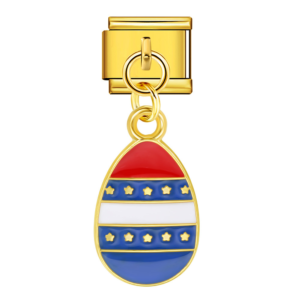 Patriotic Striped Egg Pendant
