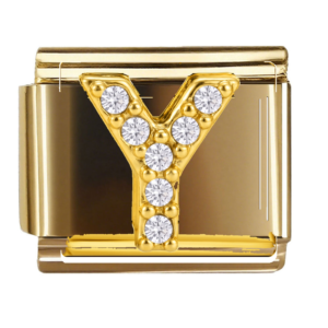 Gold Letter Y with Clear Accents