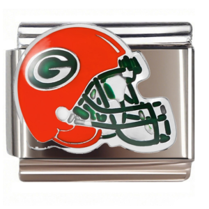 Red Helmet with Green G Emblem