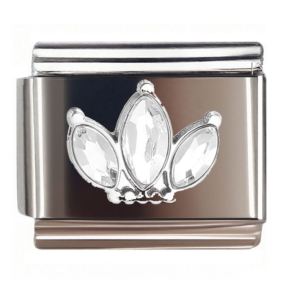 Silver Clear Three-point Crown
