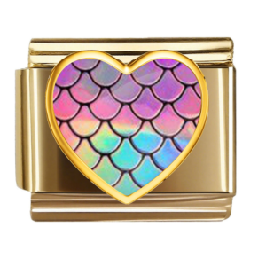 Pastel Mermaid Scale Heart