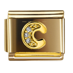 Gold Letter C with Clear Accents