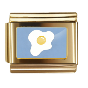 Fried Egg on Blue