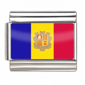 Andorra Flag - Silver