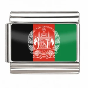 Afghanistan Flag - Silver