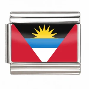 Antigua and Barbuda Flag - Silver