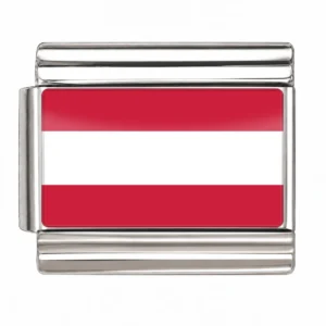 Austria Flag - Silver