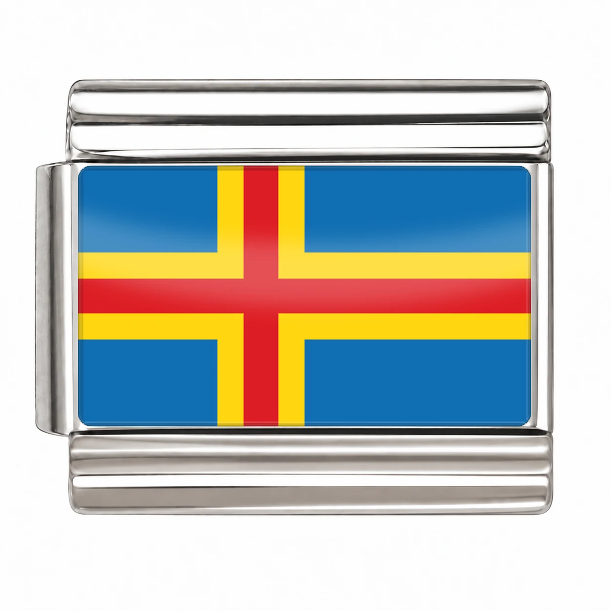 Åland Islands Flag - Silver