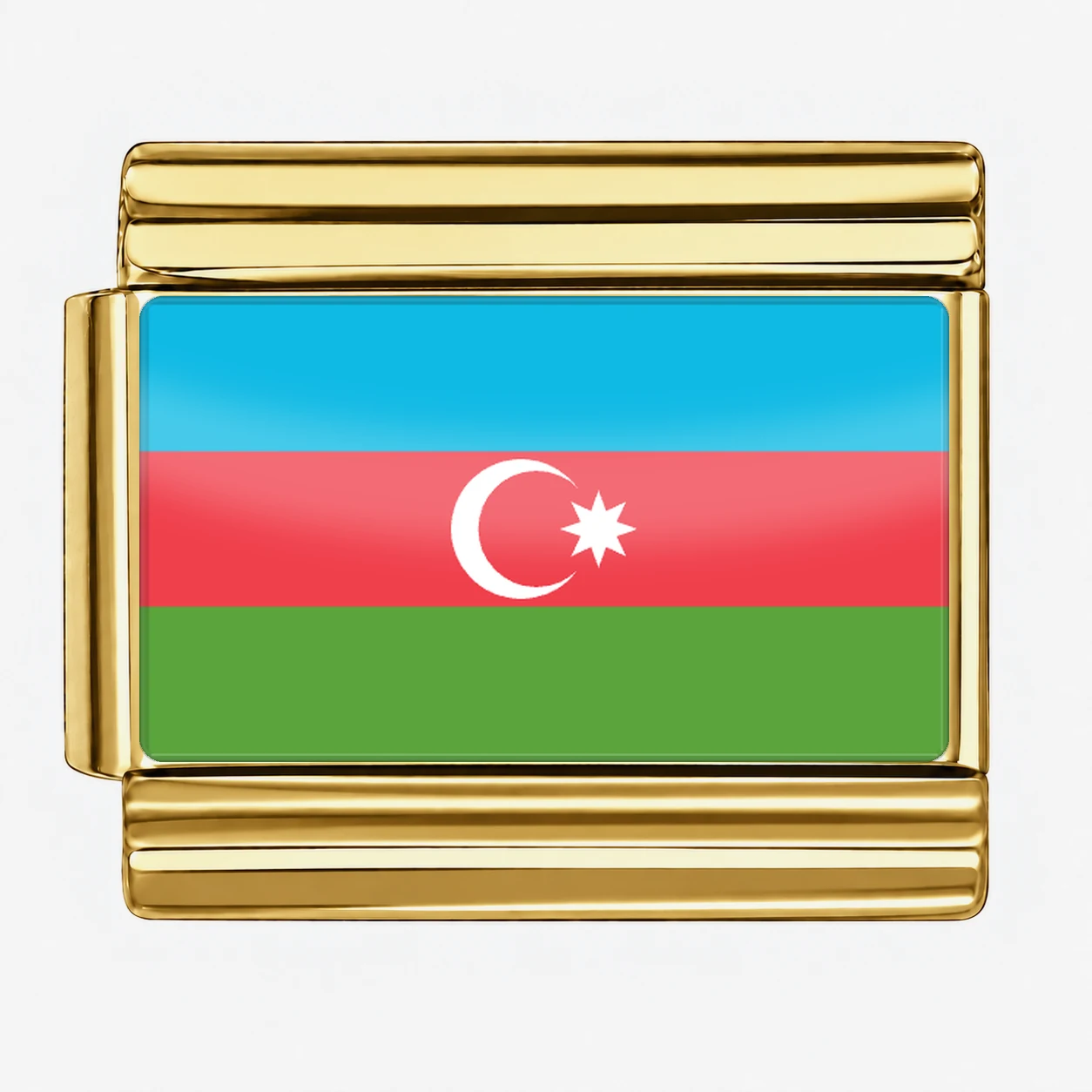Azerbaijan Flag - Gold