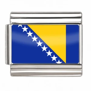 Bosnia and Herzegovina Flag - Silver