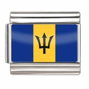 Barbados Flag - Silver