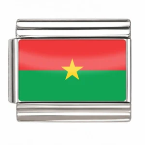 Burkina Faso Flag - Silver