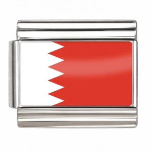 Bahrain Flag - Silver