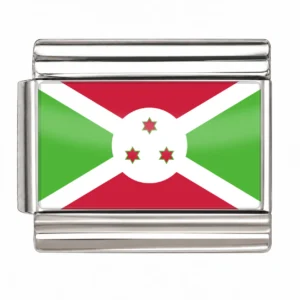 Burundi Flag - Silver