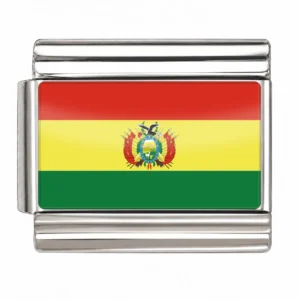 Bolivia Flag - Silver